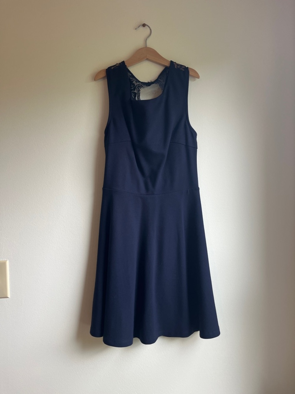 Lulu's Navy Lace-Back Fit-and-Flare Dress for Girls
